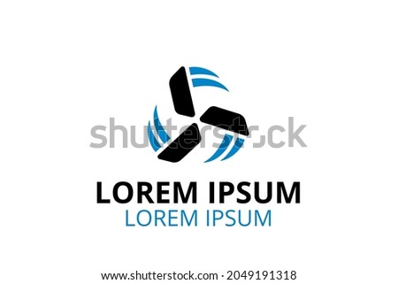 logo design of propeller icon for industry engine sign.