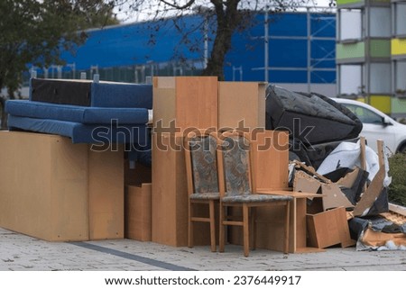 Similar – Image, Stock Photo Bulky waste on the roadside