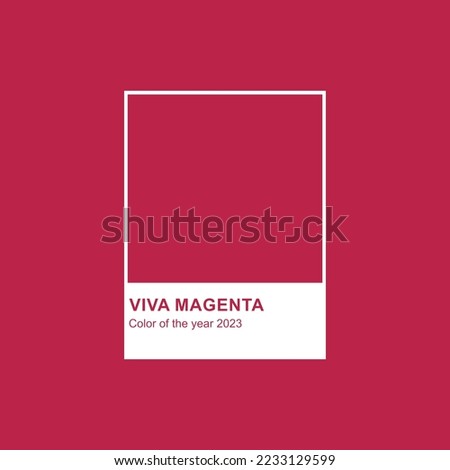 Viva Magenta 18-1750 color of the year 2023. Abstract background with square frame. Color concept.