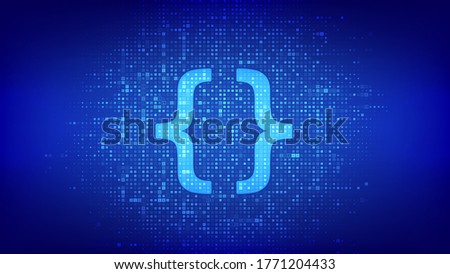 Programming code. Coding or Hacker background. Programming code icon made with binary code. Digital binary data and streaming digital code. Matrix background with digits 1.0. Vector Illustration.