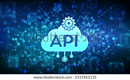 API. Application Programming Interface icon. Software development tool, information technology and business concept. Binary data flow tunnel. Digital code with digits 1.0. Vector Illustration.