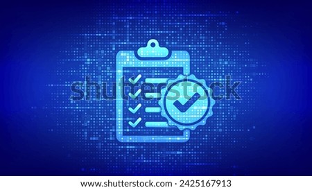 Regulation Compliance icon made with binary code. Reg Tech financial control background. Compliance rules. Law regulation policy. Digital code matrix background with digits 1.0. Vector Illustration.