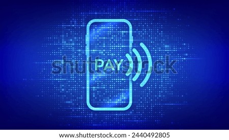 Payment with smartphone icon made with currency symbols. Online mobile payment. NFC. Near-field communication. Contactless payment. Background with Dollar, euro, yen, pound icons. Vector illustration.