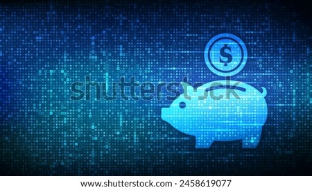 Money box icon made with currency symbols. Piggy bank symbol. Piggybank savings. Business investment payment background with currency signs. Dollar, euro, yen and pound icons. Vector illustration.