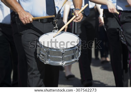 Drummer in a marching band