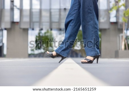 Similar – Image, Stock Photo Legs running over line