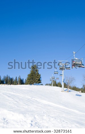 Ski lift in action - gondola