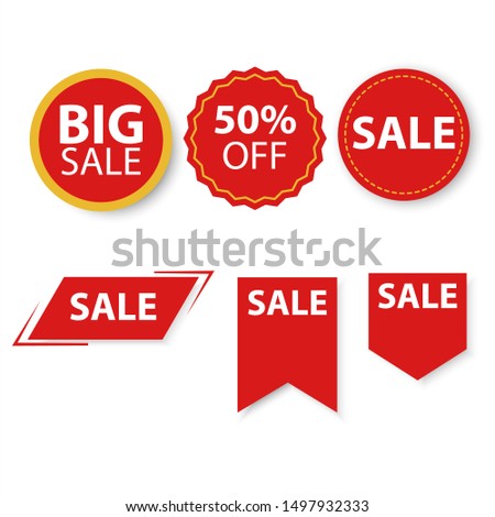 Sale tags with multiple shapes, big sale campaing.