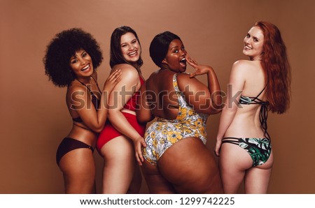 Similar – Image, Stock Photo Plus size ethnic woman in lace lingerie