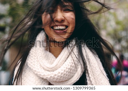 Similar – Image, Stock Photo Hair flying around
