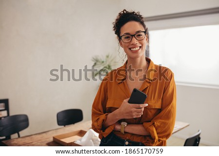 Similar – Image, Stock Photo portrait indoors of a young beautiful woman with led ring reflection in her eyes. Black and white photography