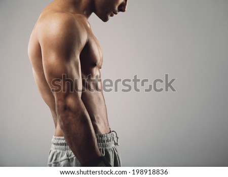 Similar – Image, Stock Photo Male torso with a lot of moles,