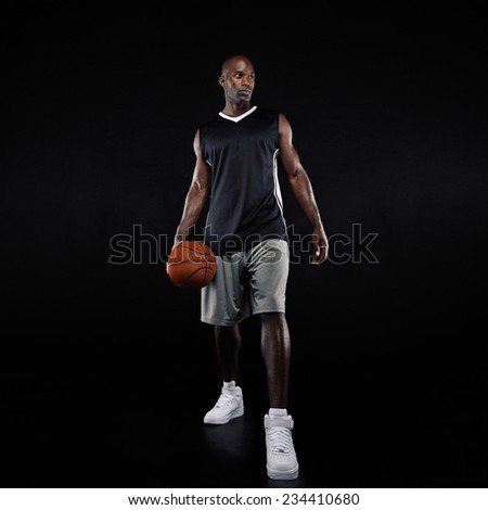 Similar – Image, Stock Photo Confident basketball player standing on playground