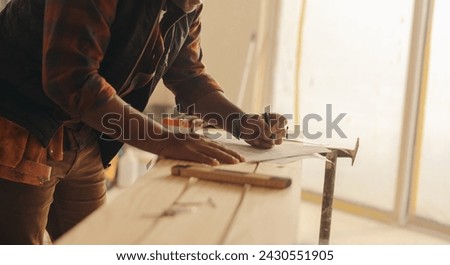 Similar – Image, Stock Photo Working with wood at home