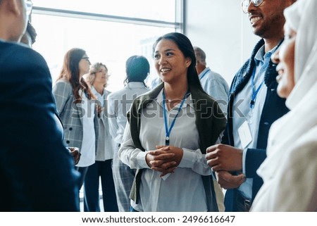 Similar – Image, Stock Photo Persons in the event of rising water on the tidal flats