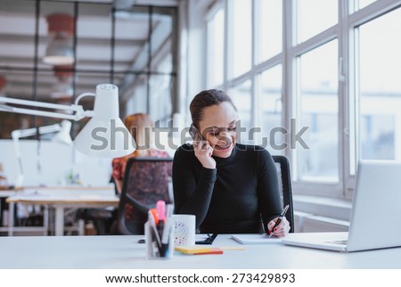 Similar – Image, Stock Photo Ethnic woman taking notes in notebook at home