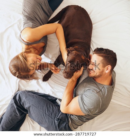 Similar – Image, Stock Photo Dog from above boyfriend