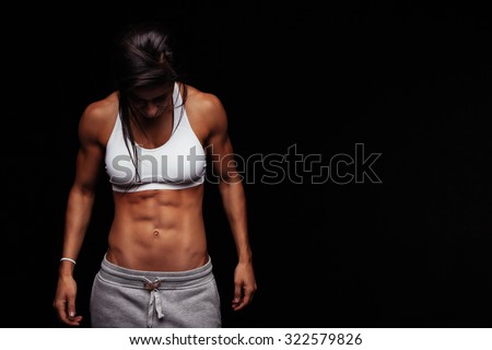 Similar – Image, Stock Photo Slim woman standing in summer park