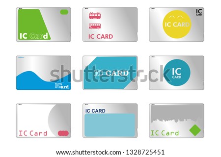 Japanese train, IC card illustration for taking a bus, cashless