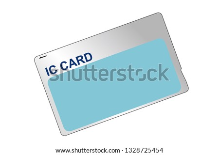 Japanese train, IC card illustration for taking a bus, cashless