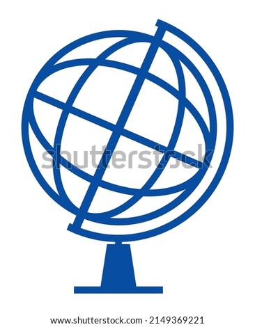 Simple line drawing globe icon, illustration.
