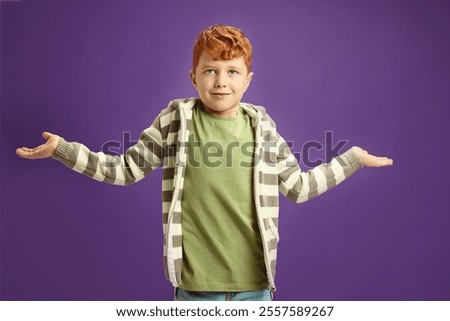 Similar – Image, Stock Photo shoulder haired boy