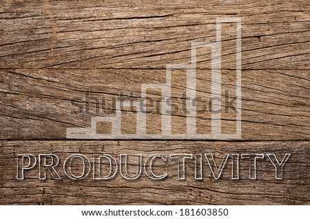 Productivity growth written on wooden background
