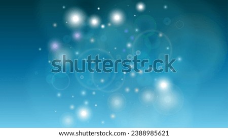 Magical Abstract Defocused Bokeh Circles Background Design.  Christmas snowfall Vector Horizontal Illustration. Cosmic Print. Glitter confetti. Good for Banners, Posters, Covers, Flyers, Cards.