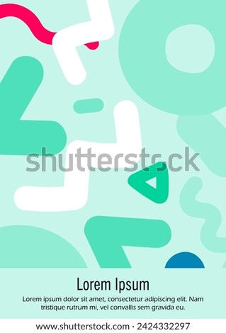 Abstract Minimal Vector Background in Trendy Doodle Style.   Bright Retro Print with Dynamic Lines and Geometric Shapes.  Set of Vivid Modern Poster Design for Landing Page, Cover, Brochure.