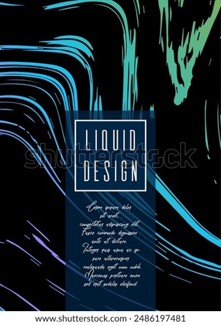 Trendy Marble Cover Design for your Business with Abstract Lines. Futuristic Poster, Flyer, Layout with Liquid Pattern for Branding, Identity, Annual Report. Vector minimalistic brochure. Luxury.