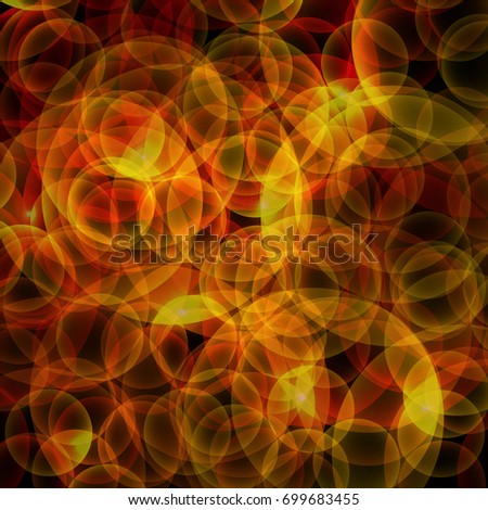 abstract vector glowing background with bright circles - red, orange and yellow