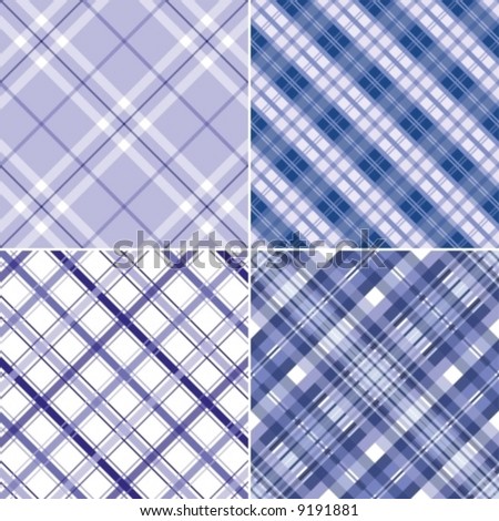 Backgrounds - Blue Plaid Fabric Pattern - iPad iPhone HD Wallpaper