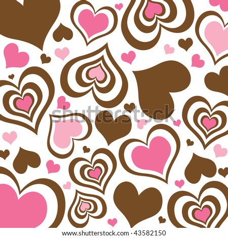 Illustration of Brown And Pink Hearts Pattern