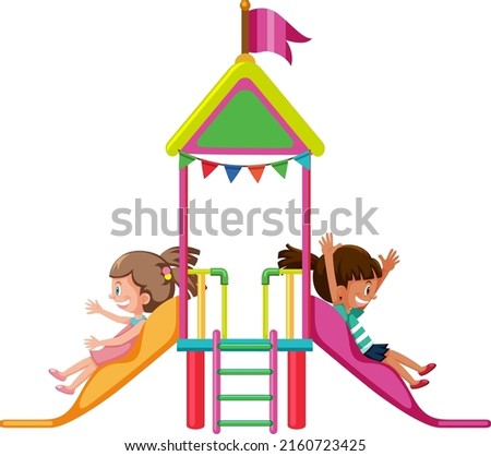 Outdoor playground slide for kids illustration