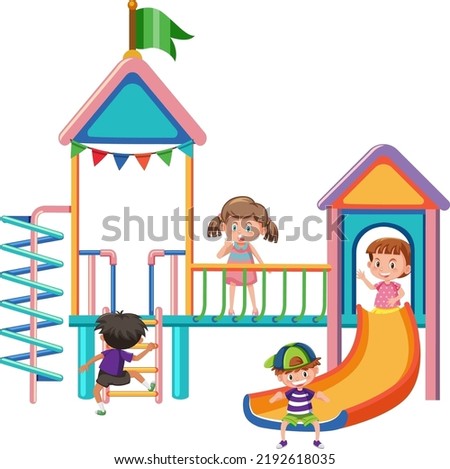 Outdoor playground slide for kids illustration