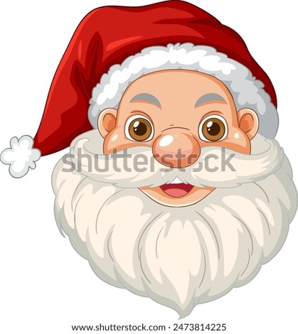 Smiling Santa Claus with red hat