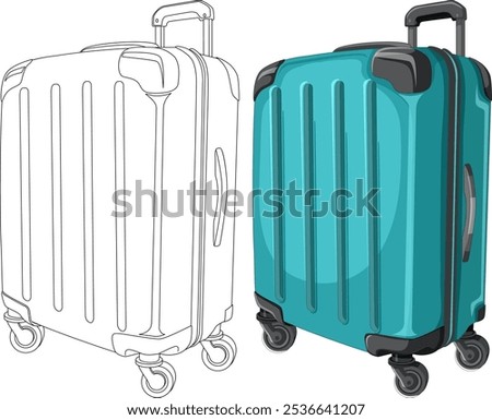 Vector illustration of a rolling suitcase