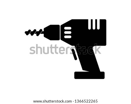 drill machine solid icon. Element of drill machine icon for mobile concept and web apps. Thin solid drill machine icon can be used for web and mobile - Vector