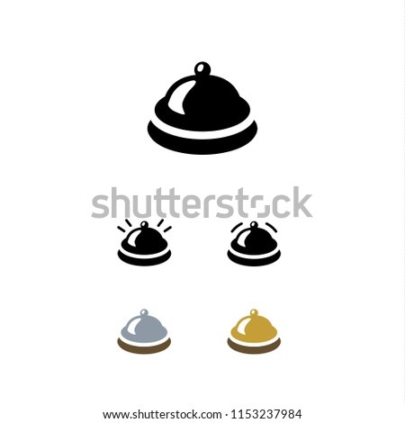 Hotel / restaurant lobby / reception bell ringing. Vector icon (sign, pictogram). 