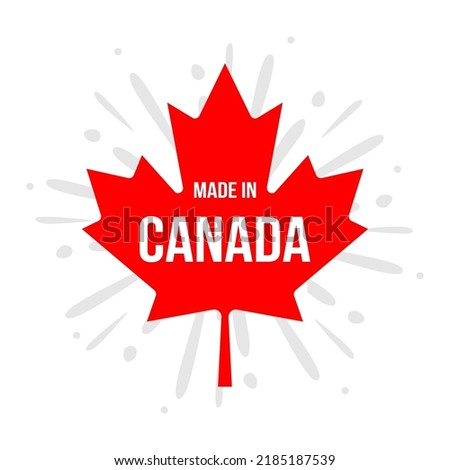 Made in Canada label. Canada flag , canada product emblem, Vector illustration