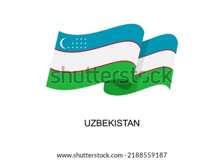 Uzbekistan flag vector. Flag of Uzbekistan on white background. Vector illustration eps10