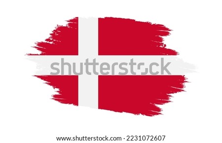 Grunge Denmark Flag. Denmark Flag with Grunge Texture. Vector illustration