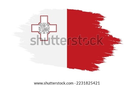 Malta Vector Flag. Grunge Malta Flag. Malta Flag with Grunge Texture. Vector illustration