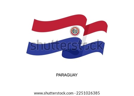 Paraguay flag vector. Flag of Paraguay on white background. Vector illustration eps10