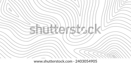 Horizontal topographic Contour Line map. Hand drawn abstract line pattern in vintage style. Cartography and geographical background concept. Conditional geography scheme and terrain path. Vector