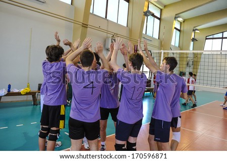 MILAN, ITALY - MAY 27: college sports finals in Milan May 27, 2013. Male volleyball.