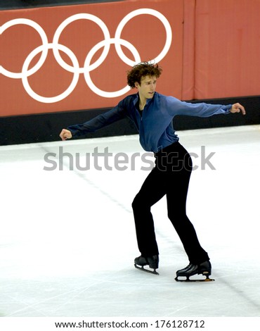 TURIN, ITALY-FEBRUARY 15, 2006: Matthew Savoie competes during the Individual Male Figure Ice Skating competition at the Winter Olympic Games of Turin 2006.