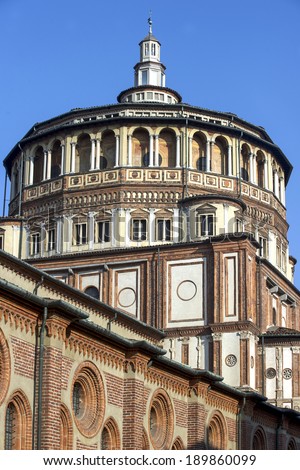 MILAN, ITALY-FEBRUARY 21, 2012: the church os Santa Maria dele Grazie, home of the Leonardo da Vinci's masterpiece the Last Supper, in milan.