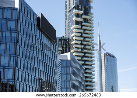 MILAN, ITALY-MARCH 31, 2015: new skyscrapers buildings of Porta Nuova, in Milan.