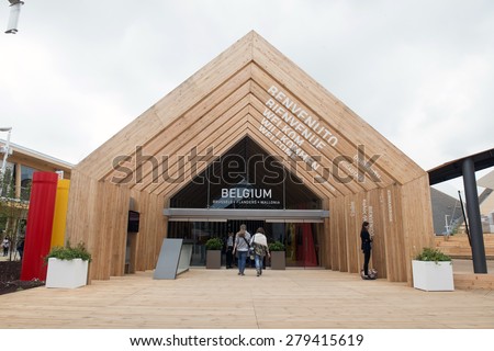 MILAN, ITALY-MAY 04, 2015: Belgium pavillon architectural design at the EXPO 2015. Food is the main topic of this Italian edition, in Milan.